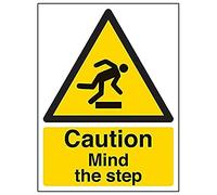 Vsafety Warning General - Caution Mind the Step - 300 x 400 mm Safety Sign