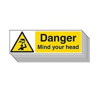 VSafety Warning General - Danger mind your head - 300 x 100mm - Pack of 10