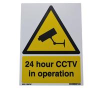 Vsafety Warning Security - 24 Hour CCTV in Operation - 150 x 200 mm Safety Sign