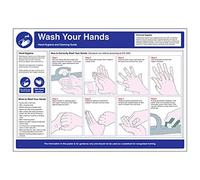 VSafety Wash Your Hands A2 Poster - 594 x 420mm - Heavy Duty
