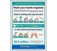 Vsafety Wash Your Hands Regularly Poster - A4-210mm × 297mm - Standard Poster