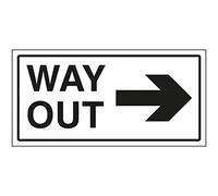 Vsafety Way Out Arrow Right Sign - 300x150mm - 1mm Rigid Plastic