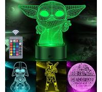 VSATEN 3D Star Wars Night Light for Kids - 4 Pattern & 16 Color Change Decor Lamp with Smart Touch & Remote Control, Star Wars Gifts for Boys Girls Star Wars Fans, DNL004