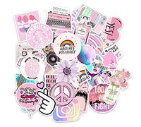 VSCO Stickers Aesthetic, 53 Pcs Vinyl Stickers for Laptops Waterproof Decals Trendy Vsco Girls Stuff, Hydro Flasks Stickers for Girl, Teens, Water Bottle, Skateboard, Luggage, Guitar, Phone, Scooter
