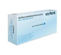 VSDent 1000 Blue Nitrile Examination Gloves, Powder Free and Latex Free Surgical Gloves - Medium