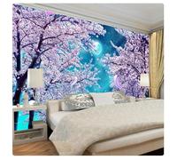 vsdhlsidgl Custom Any Size Mural Wallpaper 3D Blue Sky Cherry Blossom Tree Flowers Wall Cloth Modern Landscape Living Room Papel De Parede*400cmx280cm(157.4x110.2inch)
