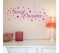 vsdhlsidgl Wall Decal Lettering Words Sweet Dreams Wall Stickers Wall Decals for Bedroom Decor,Pink,147X57CM