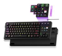 VSDINSIDE Mechanical Keyboard with Stream Controller Deck, Macro Pad with Customizable LCD Keys & Knobs, Gaming Streaming Shortcut Keypad, Hot Swappable, RGB Backlight, for PC Mac (Black, K1 Pro)