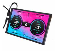 VSDISPLAY 8 Inch 1280x800 IPS LCD Monitor,120mm Fan PC Case Replacement | Black ,For Sub Screen ,DIY CPU/GPU Temperature Display