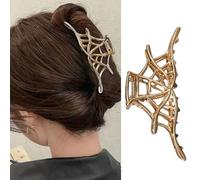 Vsdski Metal Gold Hair Clips Spider Web Hair Claw Clips Halloween Hair Accessories for Women Exquisite Y2K-Style Hair Barrettes Hair Jaw Clips Strong Hold Non Slip Hair Clamp Clips for Thick Thin Hair