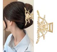 Vsdski Metal Gold Hair Clips Spider Web Skeleton Hair Claw Clips Halloween Hair Accessories for Women Jaw Clips Hair Clamps Strong Hold Nonslip Hair Barrettes for Thick Thin Hair for Halloween Decor