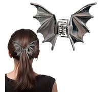 Vsdski Spider Hair Clips Metal Black Hair Claw Clips Halloween Hair Accessories Rhinestone Spider Pearl Hair Barrettes Strong Hold Hair Jaw Clips Nonslip Hair Clamp Clips (Gun black bat)