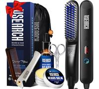 Vsearch - Beard Iron for Men, Adjustable Temperature, Anti-scald, Accessories and Travel Case, the perfect grooming kit for medium to long beards, ideal gift for day of the day