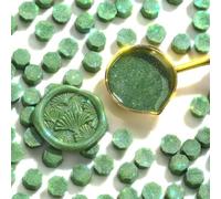 VSECUON 300pcs Shimmery Deep Green Wax Seal Beads,Refilling Octagon Sealing Beads for Wax Seal Stamp Great for Wedding Invitations, Christmas Cards, Envelopes, Letter Decor