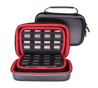 VSEER Carrying Case for New 3DS XL / New 2DS XL, Hard Protective Shell Travel Case for Nintendo 3DS/3DS XL/New 3DS/New 3DS XL- [Black/Red]