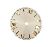 Vseutiac 28.5 Mm Dial Replacement for The Clockwork NH35/36/4R/7S, Roman Digits, Partial Modification, Repair Component, Spare Part, White Gold