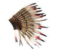Vseutiac American Chief Indian Native Feather Headdress Headpiece for Dance Show
