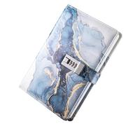 Vseutiac Diary with Lock Password Combination Journal Lockable Notebook PU Waterproof Writing Diary Suitable for Office Gift Home Travel, Dark Blue