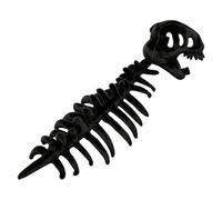 Vseutiac DinoBone Dinosaur Skeleton Costume, Jumpsuit, Headpiece, Accessories, Lightweight Design, Washable, Suitable for Children, Black