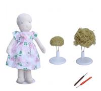 Vseutiac Doll Craft Materials DIY Making Stuffed Body Crochet Hook Yarn Head Cover Cotton PP Cotton Textile Limbs Suitable for Parent Child Crafting Rainy Day, Big Floral Doll Hair Needs DIY