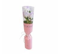 Vseutiac Rose Soap Bouquet Artificial Flower Arrangement Gift Set Scented Soap Roses Decorative Floral Bouquet Desk decor Suitable for gift giving home, Gradient Purple, 3 Roses