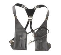 Vseutiac Steampunk Shoulder Harness Bag Shoulder Pouch for Biking Motorcycling Fishing, Gray