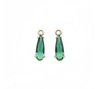 Vseutiac Zircon Pendant Charm Teardrop Raindrop with Color and Sparkling Gemstone Shine Suitable for Jewelry Making Necklaces Bracelets Earrings, Green