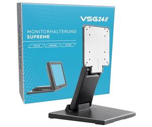 VSG 24 Supreme Flexible Monitor Mount, Stable VESA 100 x 100 Table Mount, Screen Stand POS, Desk Monitor Stand 10-22 Inches, Touchscreen Cash System, Mount Arm for Table Black