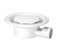VSG1WH-NSC TRAPPED Shower Gully Non-Return Valve, Suitable for Vinyl Floors, Horizontal Outlet, Socket Reducer Not Included, 1 in Pack