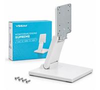 VSG24 92005 - POS or PC Monitor Stand Touch Screen, Stable, Adjustable, Foldable and Adjustable Display Stand, VESA, Metal, for 10 to 22 Inch Screens - White