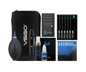 VSGO All-in-One Camera Cleaning Kit for APS-C Sensor Cameras Compatible with Canon, Nikon, Sony, Pentax and DSLR,CMOS Swabs, Lens Cleaning Pen, Air Blower and Other Clean Accessories Included (DKL-20)