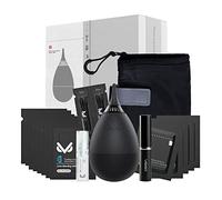 VSGO Professional Lens Cleaning Kit VS-A2E with Filter Air Blower Folding Pouch Microfiber Lens Cloth Wet Wipes Lens Cleaner Metal Brush Cotton Swab for Optical Camera Lens Phone Laptop Cleaning