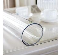 VSHENG Clear Table Cover Protector, PVC Plastic Tablecloth, Waterproof Oil-Proof, Plastic Hard Floor Chair Mats for Writing Desk, Coffee Table, Dining Room Table(Clear-2mm,90x160cm)