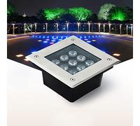 VSHENG LED Garden Buried Light Underground Light Recessed In Ground Lights IP66 Waterproof Square Landscape Lights for Driveway Step Outdoor Pathway Driveway Deck Light, AC85-265V(Red,24W)