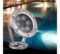 VSHENG LED Pond Lights Underwater Fountain Lights IP68 Waterproof Low Voltage AC12/24V Pool Light for Outdoor Parks Waterfalls Swimming Pools Landscape Light(White,6W-AC12V)