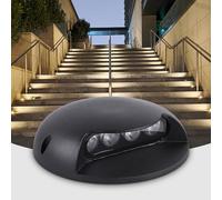 VSHENG LED Step Lights 1 Side Light Transmission Deck Light IP66 Waterproof Low Voltage AC/DC12/24V Underground Lights for Driveway Deck Fence Porch Patio Garden Stair Landscape Lights(Warm white,2W-D