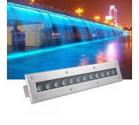 VSHENG LED Underwater Lights Stainless Steel Pond Light IP68 Waterproof Low Voltage DC12/24V Embedded Underground Lights for Swimming Pools Parks Ponds Water Curtains Landscape Wall Lights(Green,18W-D