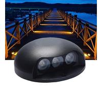 VSHENG Low Voltage Deck Lights LED Step Light IP65 Waterproof DC12/24V 1 Side Light Transmission Outdoor Ground Lights for Stair Garden Driveway Pathway Landscape Light(Blue,4W-DC24V)