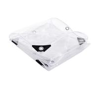 VSHENG Outdoor Vinyl Curtain PVC Transparent Tarpaulin Waterproof Anti-Aging 0.35mm Heavy Duty Clear Tarp Protect Cover for Patio Pergola Porch Garden Plastic Sheeting(1x2.5m)