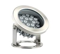 VSHENG Pond Lights Underwater Fountain Light 360° Rotation Stainless Steel Submersible Spotlight Waterproof IP68 Pool Light for Outdoor Waterfall Aqaurium Garden Fish Tank(Blue-DC24V,12W)