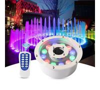 VSHENG RGB Pond Lights LED Fountain Light with Remote Control IP68 Waterproof Low Voltage AC12/24V Outdoor Underwater Lights for Pond Waterfall Park Landscape Light(12W-AC12V)
