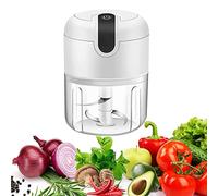 Vshinic Electric Mini Garlic Chopper,Food Processor,Portable Cordless Garlic Mincer Masher,Meat Grinder with USB Charging For Vegetable,Chili,Fruits,Ginger,Baby Food,Seasoning 250ml(White)