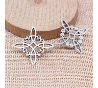 vsilay 10 Pcs Vintage Celtic Knot Charm Hollow Irish Knot Pendant Alloy Charm Ornaments for Jewelry Making & DIY Crafts
