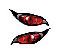 vsilay 2 Pcs Evil Eyes Eye in Red Car Motorbike Helmets Sticker Decal Auto Decorations Windscreen Stickers 12/20cm Length