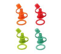 vsilay 4Pieces Water Bottle Cap SplashProofs Spout Adapter Replacement Universal Silicone Bottle Tops Adapter NoSpill Adapter