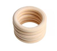 vsilay 5 pc Wooden Ring Baby Teether Circle Beech Ring Natural Wood Rodent Teething Rings Baby Nursing DIY Bracelet Ornaments