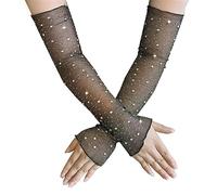 vsilay Breathable Sleeve Covers 1Pair with Shimmering Rhinestones Accessories for Makeup Dance Parties and Club Nights