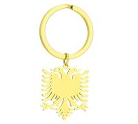 vsilay Stylish Albanian Eagle Keyring Gold/Silver Color Pendant Keychain Unique Ethnic Style Key Rings Accessory for Men Women
