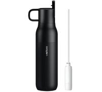 vsitoo CarbonFiber Filtering Water Bottle 25oz, Insulated Stainless Steel Water Bottles with Filter, BPA-Free Filtering Water Bottle, Replaces 300 Plastic Water Bottles, Includes 1 Filter, Black