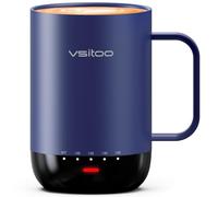 Vsitoo S3 Pro 16oz Smart Self Heating Coffee Mug,Heated Coffee Mug With Auto-Sensing AI Heats Drinks To 120-150°F Hands-Free.Perfect for Home/Office, Gift fo Men/Women，Blue